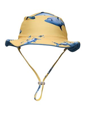 Baby Boy's & Little Boy's Sunrise Shark Reversible Bucket Hat - Yellow - Size 10 - Yellow - Size 10