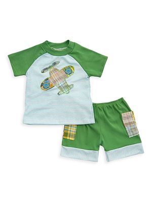 Baby Boy's & Little Boy's Take Flight T-Shirt & Shorts Set - Green - Size 12 Months