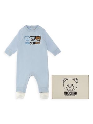 Baby Boy's Bear Graphic Footie - Sky - Size 3 Months