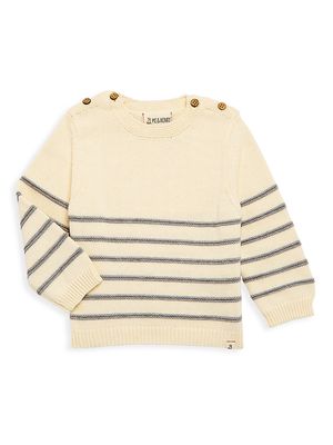 Baby Boy's Breton Striped Sweater - Grey Stripe - Size 3 Months - Grey Stripe - Size 3 Months