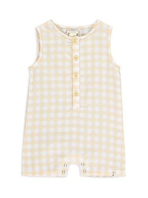 Baby Boy's Cabin Henley Playsuit - Cream Plaid - Size 18 Months - Cream Plaid - Size 18 Months