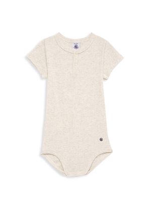 Baby Boy's Cotton Short-Sleeve Bodysuit - Oatmeal - Size 12 Months - Oatmeal - Size 12 Months