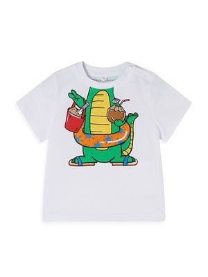 Baby Boy's Crocodile T-Shirt - White - Size 6 Months