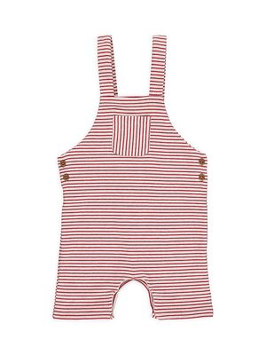 Baby Boy's Dandy Jersey Overalls - Red Grey Stripe - Size 9 Months - Red Grey Stripe - Size 9 Months