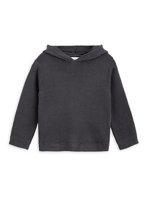 Baby Boy's Faded Knit Hooded Shirt - Dark Grey - Size 3 Months - Dark Grey - Size 3 Months
