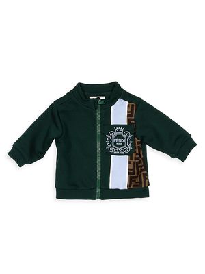 Baby Boy's FF Striped Zip-Up Sweatshirt - Dark Green - Size 6 Months - Dark Green - Size 6 Months