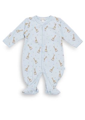 Baby Boy's Giraffe Print Pima Cotton Footie