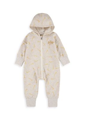 Baby Boy's Hooded Logo Coveralls