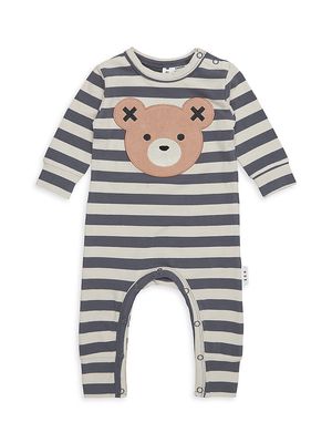 Baby Boy's Huxbear Striped Coveralls - Ink Almond - Size Newborn - Ink Almond - Size Newborn