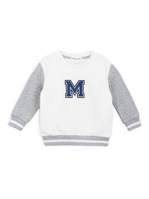 Baby Boy's Kicking It Old School Varsity Sweatshirt - Off White - Size 3 Months - Off White - Size 3 Months