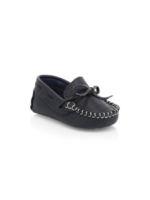 Baby Boy's Leather Driving Loafers - Navy - Size Newborn - Navy - Size Newborn
