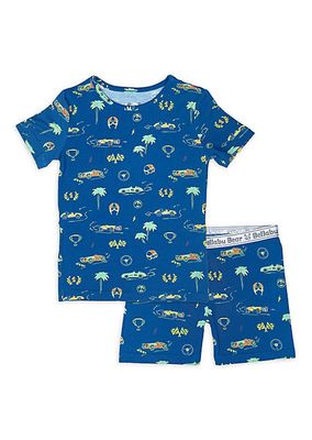 Baby Boy's, Little Boy's & Boy's 2-Piece Racecar Print Pajama Shorts Set