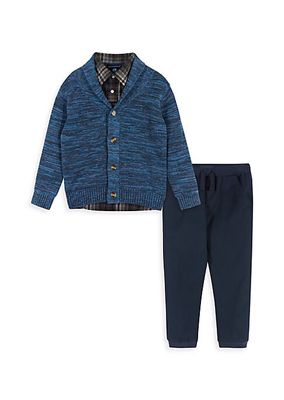 Baby Boy's, Little Boy's & Boy's 3-Piece Cardigan, Shirt & Joggers Set