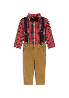 Baby Boy's, Little Boy's & Boy's 4-Piece Plaid Shirt & Pants Set