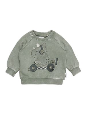 Baby Boy's, Little Boy's & Boy's Dino Racer Sweatshirt - Vintage Fern - Size 3 Months - Vintage Fern - Size 3 Months