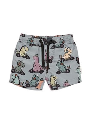Baby Boy's, Little Boy's & Boy's Dino Racer Swim Shorts - Slate - Size 1 - Slate - Size 1