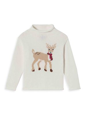 Baby Boy's, Little Boy's & Boy's Fraser Buck Intarsia Sweater - Cannoli Cream - Size 6 Months - Cannoli Cream - Size 6 Months