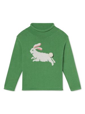 Baby Boy's,Little Boy's & Boy's Fraser Roll Neck Rabbit Intarsia Sweater - Green - Size 12 Months - Green - Size 12 Months