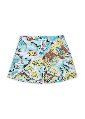 Baby Boy's,Little Boy's & Boy's Tropical-Print Swim Trunks