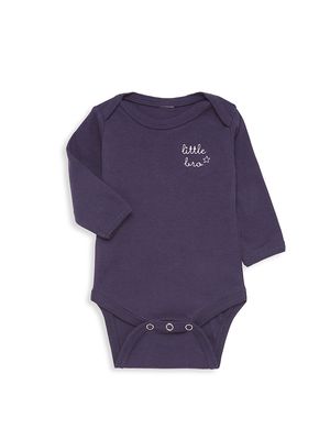 Baby Boy's Little Bro Long-Sleeve Bodysuit - Navy - Size Newborn - Navy - Size Newborn