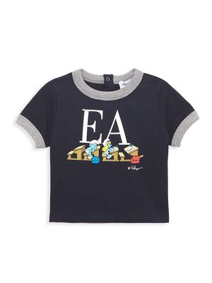 Baby Boy's Logo Smurf T-Shirt - Navy - Size 12 Months