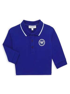Baby Boy's Long-Sleeve Polo Shirt - Blue - Size 12 Months