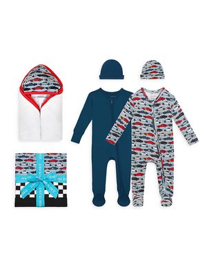 Baby Boy's Miles 6-Piece Gift Box Set - Blue - Size Newborn - Blue - Size Newborn