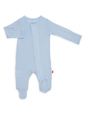 Baby Boy's Modal Magnetic Footie - Blue - Size Newborn - Blue - Size Newborn
