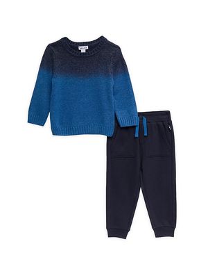 Baby Boy's Mood Sweater & Jogger Pants Set - Mood Blue Dip Dye - Size 3 Months - Mood Blue Dip Dye - Size 3 Months