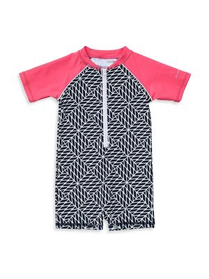 Baby Boy's Nautical Knots Short-Sleeve Sunsuit - Navy - Size 12 Months - Navy - Size 12 Months
