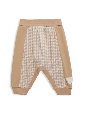 Baby Boy's Nylon Houndstooth Print Joggers - Beige - Size 12 Months