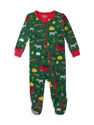 Baby Boy's On The Farm Footie - Hunter Green - Size 9 Months