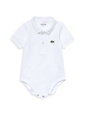 Baby Boy's Organic Cotton Piqué Bodysuit - White - Size 6 Months - White - Size 6 Months