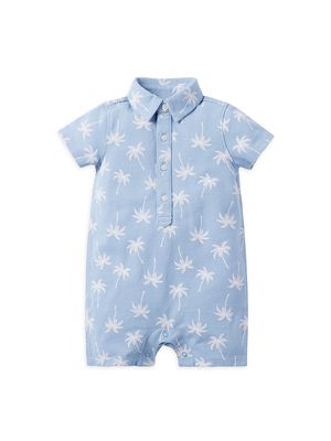 Baby Boy's Palm Tree Romper - Blue - Size Newborn - Blue - Size Newborn