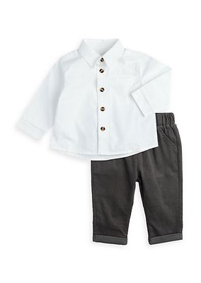 Baby Boy's Poplin Shirt & Corduroy Pants Set