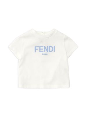 Baby Boy's Short-Sleeve Logo T-Shirt - White Blue - Size 12 Months