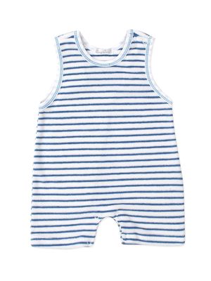 Baby Boy's Sleeveless Striped Terry Romper - Blue - Size 6 Months