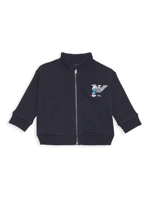 Baby Boy's Smurf Logo Embroidered Track Jacket - Navy - Size 12 Months
