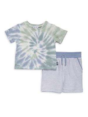 Baby Boy's Tie-Dye T-Shirt & Shorts Set - Aqua Mist - Size 3 Months - Aqua Mist - Size 3 Months
