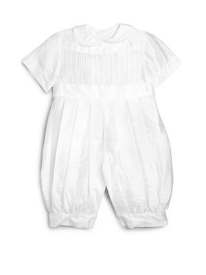 Baby Boy's Tucks Silk Christening Suit - White - Size 3 Months - White - Size 3 Months