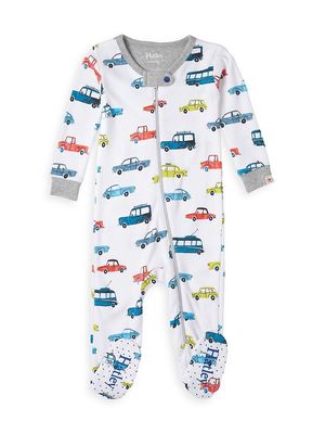 Baby Boy's Vehicles In The City Footie - White - Size 12 Months
