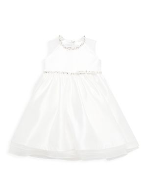 Baby Girl, Little Girl's & Girl's Crystal Embellished Dress - Ivory - Size 12 Months