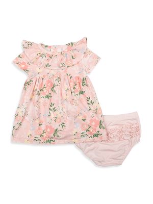 Baby Girl's 2-Piece Ainslee Modal Magnetic Ruffle Dress & Bloomers Set - Size Newborn - Size Newborn