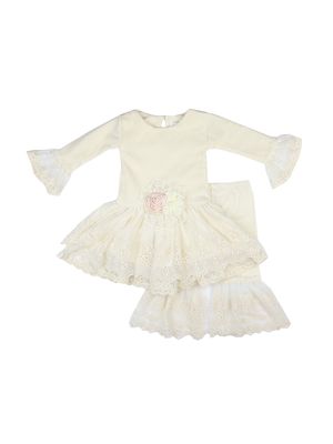 Baby Girl's 2-Piece Juliet Tutu Dress Set - Ivory - Size Newborn - Ivory - Size Newborn