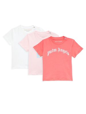 Baby Girl's 3-Pack T-Shirt Set - Pink White - Size 18 Months - Pink White - Size 18 Months