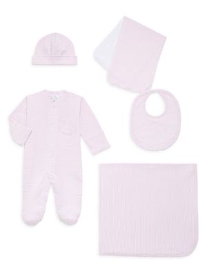 Baby Girl's 5-Piece Simple Striped Gift Set - Pink - Size 3 Months