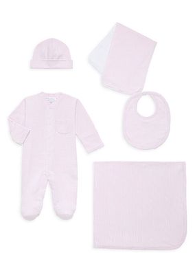Baby Girl's 5-Piece Simple Striped Gift Set