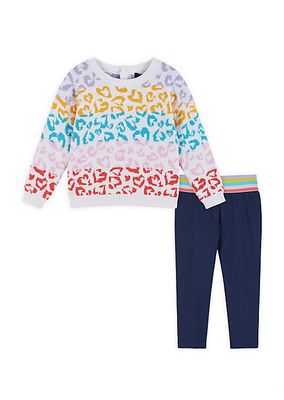 Baby Girl's & Little Girl's 2-Piece Heart Sweater & Leggings Set