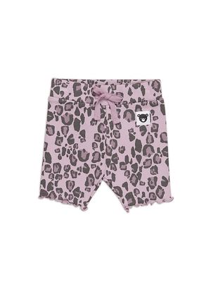 Baby Girl's & Little Girl's & Girl's Jaguar Rib-Knit Shorts - Lilac - Size 3 Months - Lilac - Size 3 Months