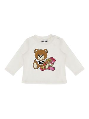Baby Girl's & Little Girl's Bear Logo Long-Sleeve T-Shirt - Cream - Size 3 Months